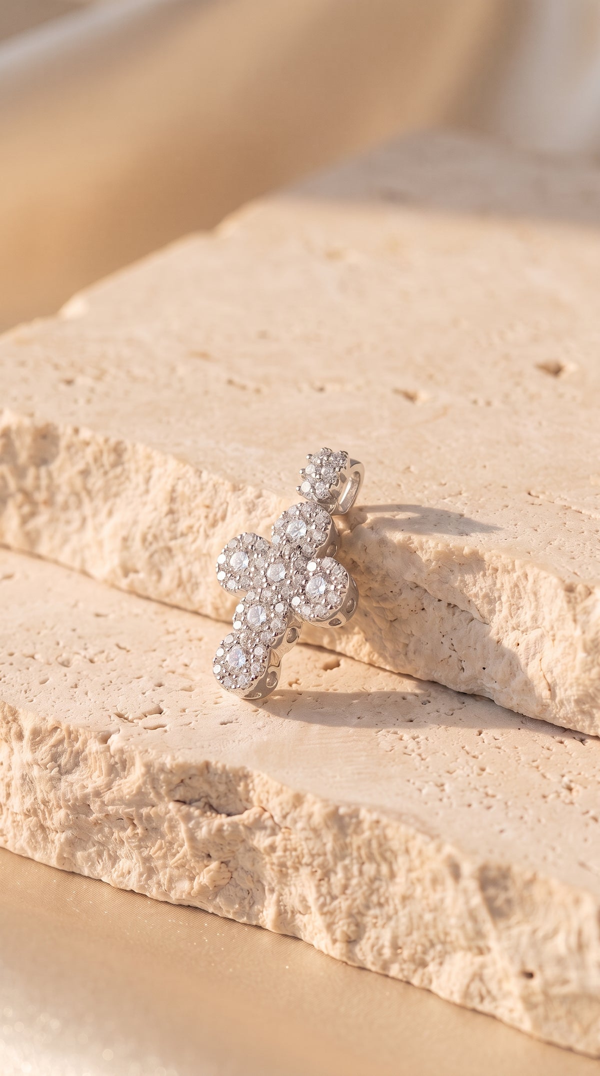 Diamond White Gold Cross Pendant