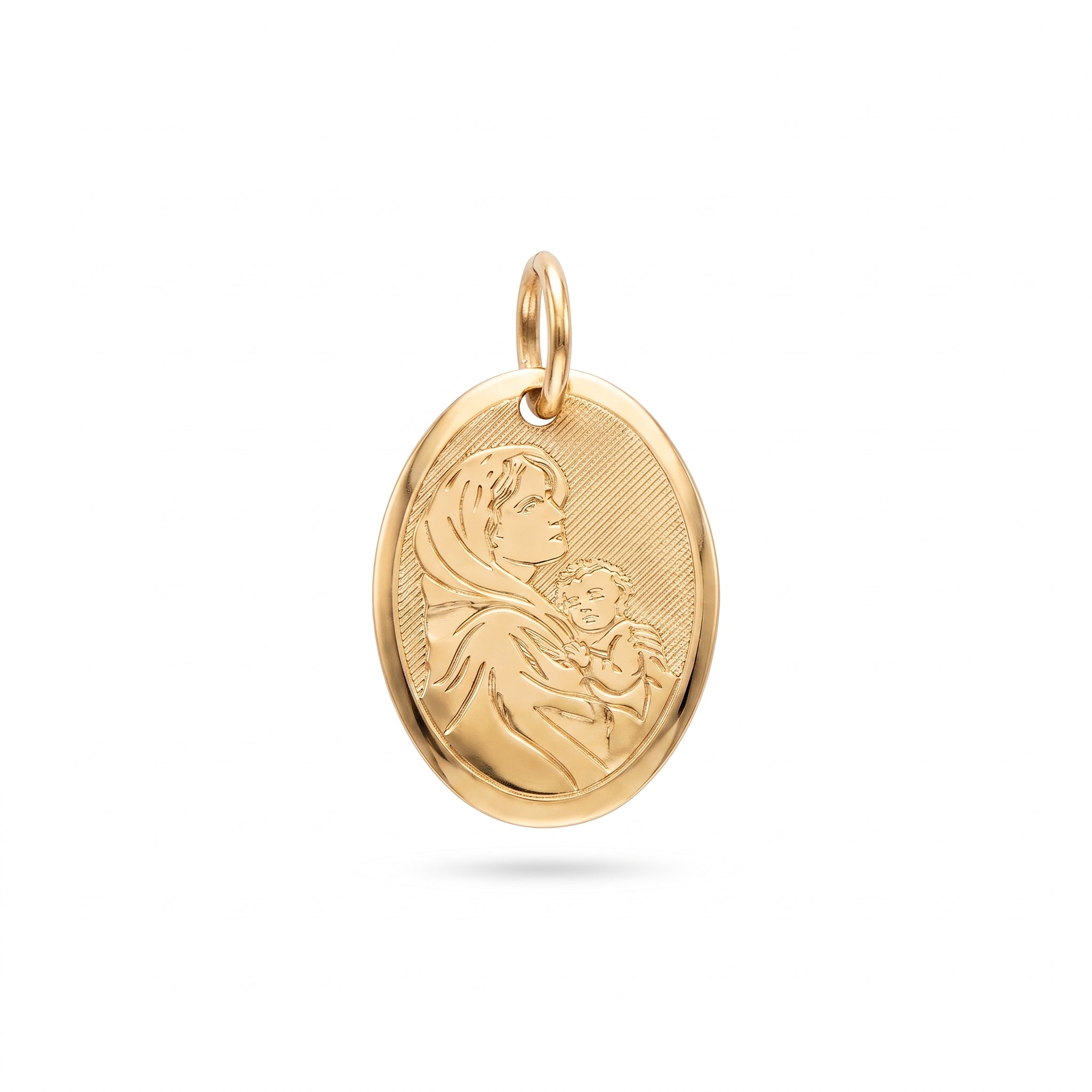 18K Yellow Gold Pendant St. Mary Icon