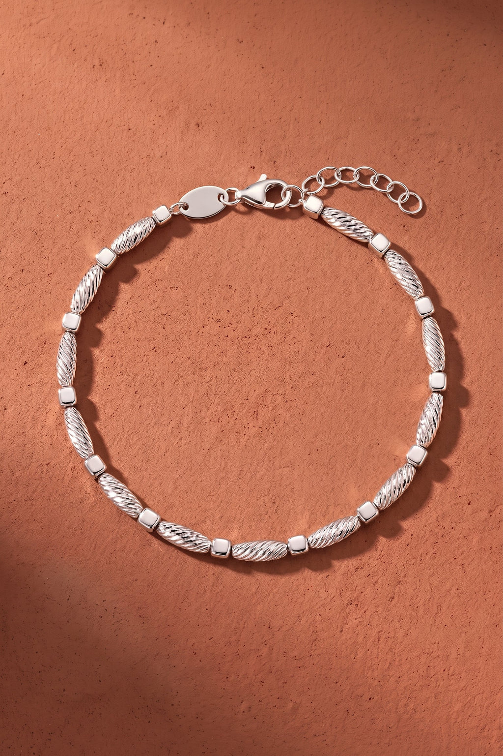 18K White Gold Bead Bangle Bracelet