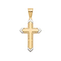 18K Two Tone Gold Cross Pendant