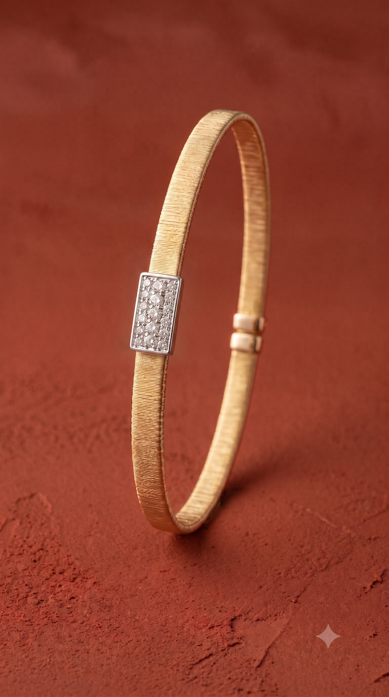Diamond Two Tone Gold Cuff Bracelet