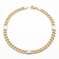 Men 18K Two Tone Gold Chain Bracelet