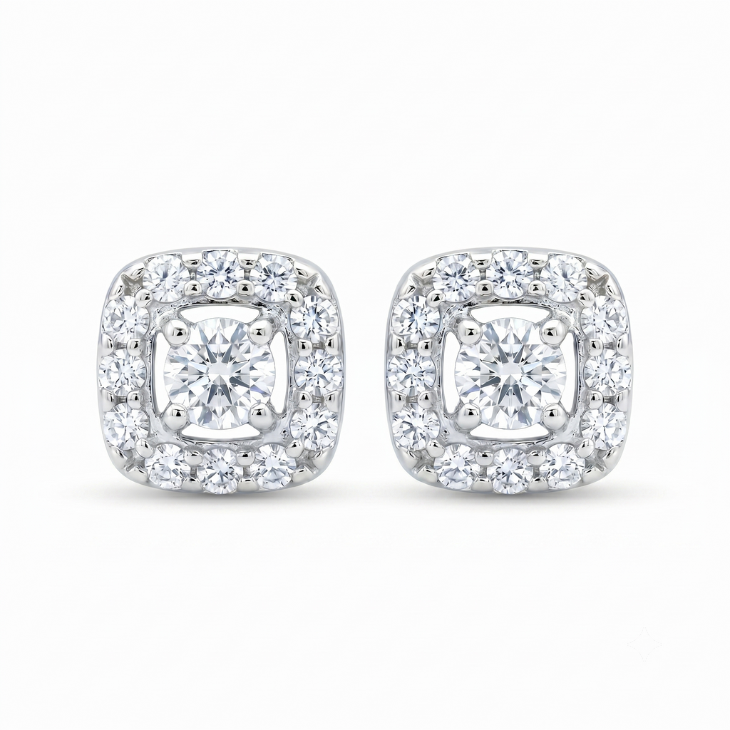 Diamond White Gold Stud Earrings
