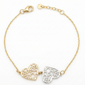 18K Two Tone Gold Heart Motif Bracelet