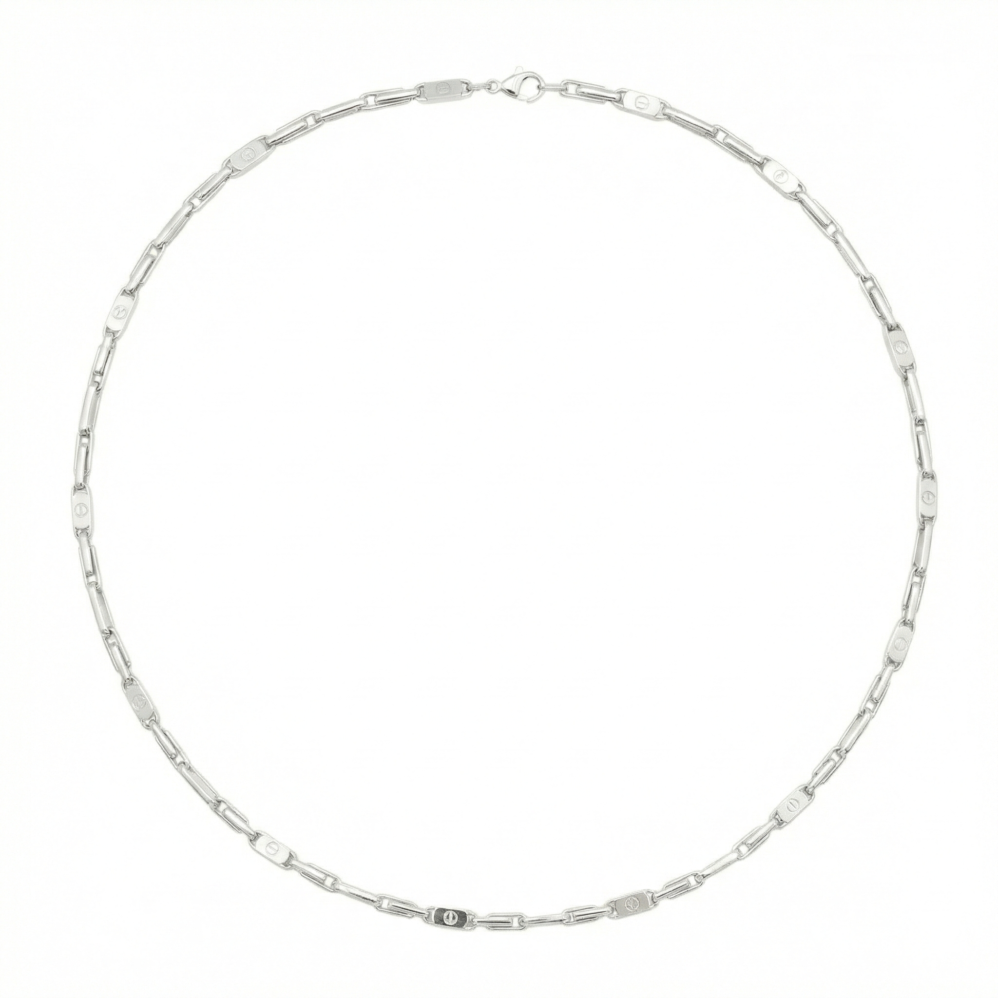 Men 18K White Gold Chain Necklace