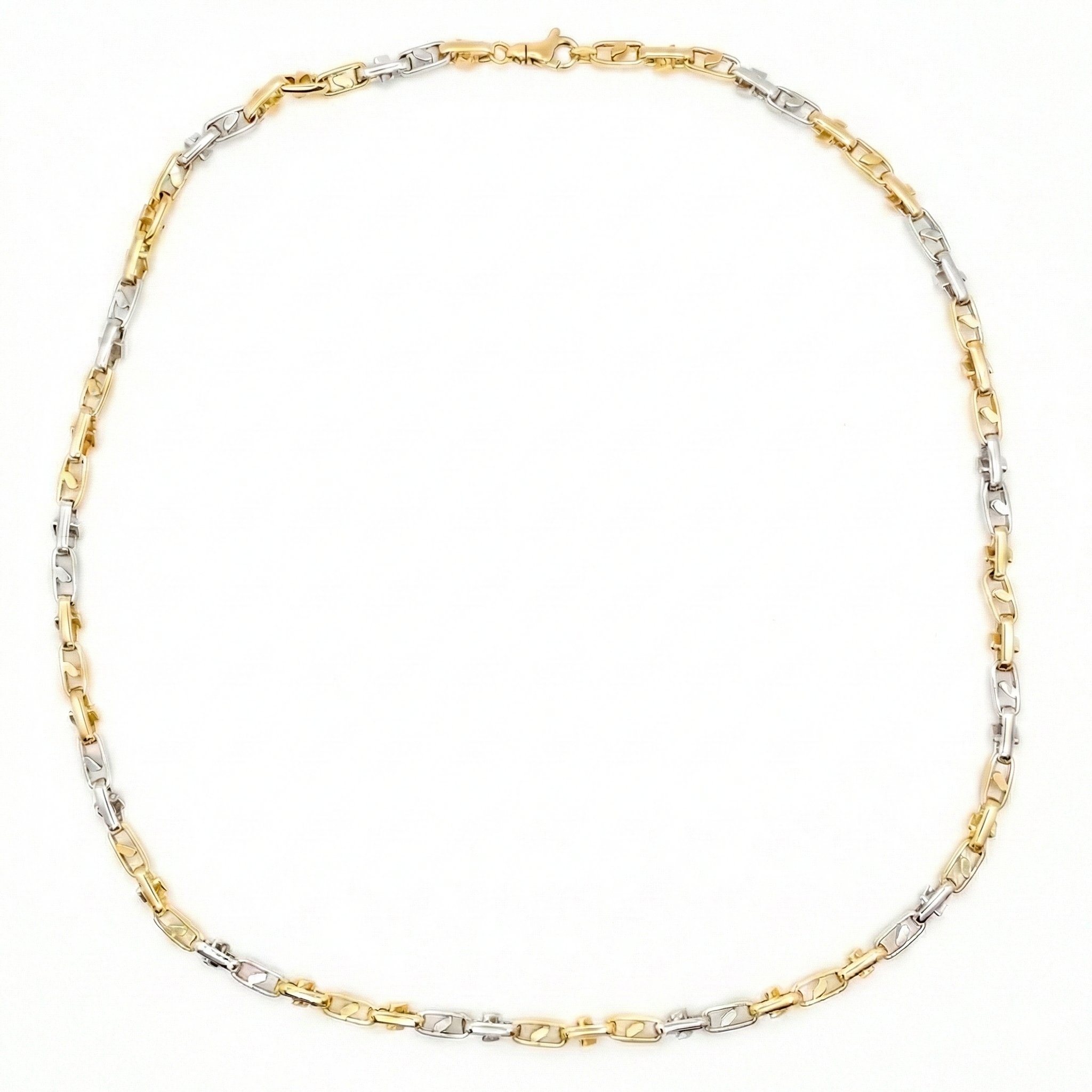 Men 18K Two Tone Gold Chain Necklace