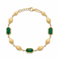 18K Yellow Gold Green Quartz Motif Bracelet