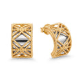 18K Two Tone Gold Earring