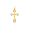 18k Gold Two Tone Cross Pendant
