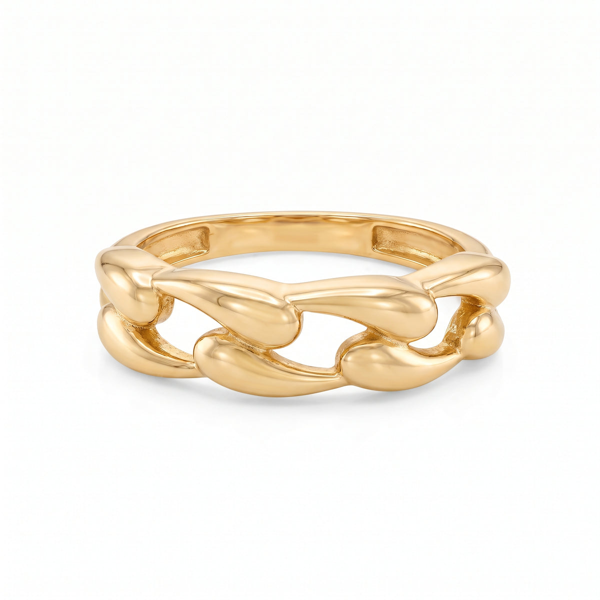 18K Yellow Gold Chain Link Ring