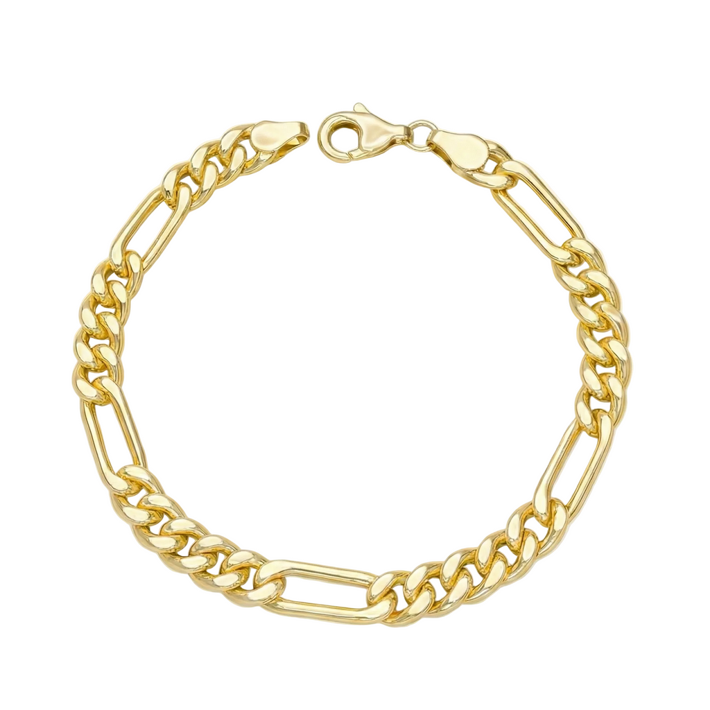 18K Gold Figaro Chain Bracelet
