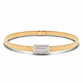 Diamond Two Tone Gold Cuff Bracelet