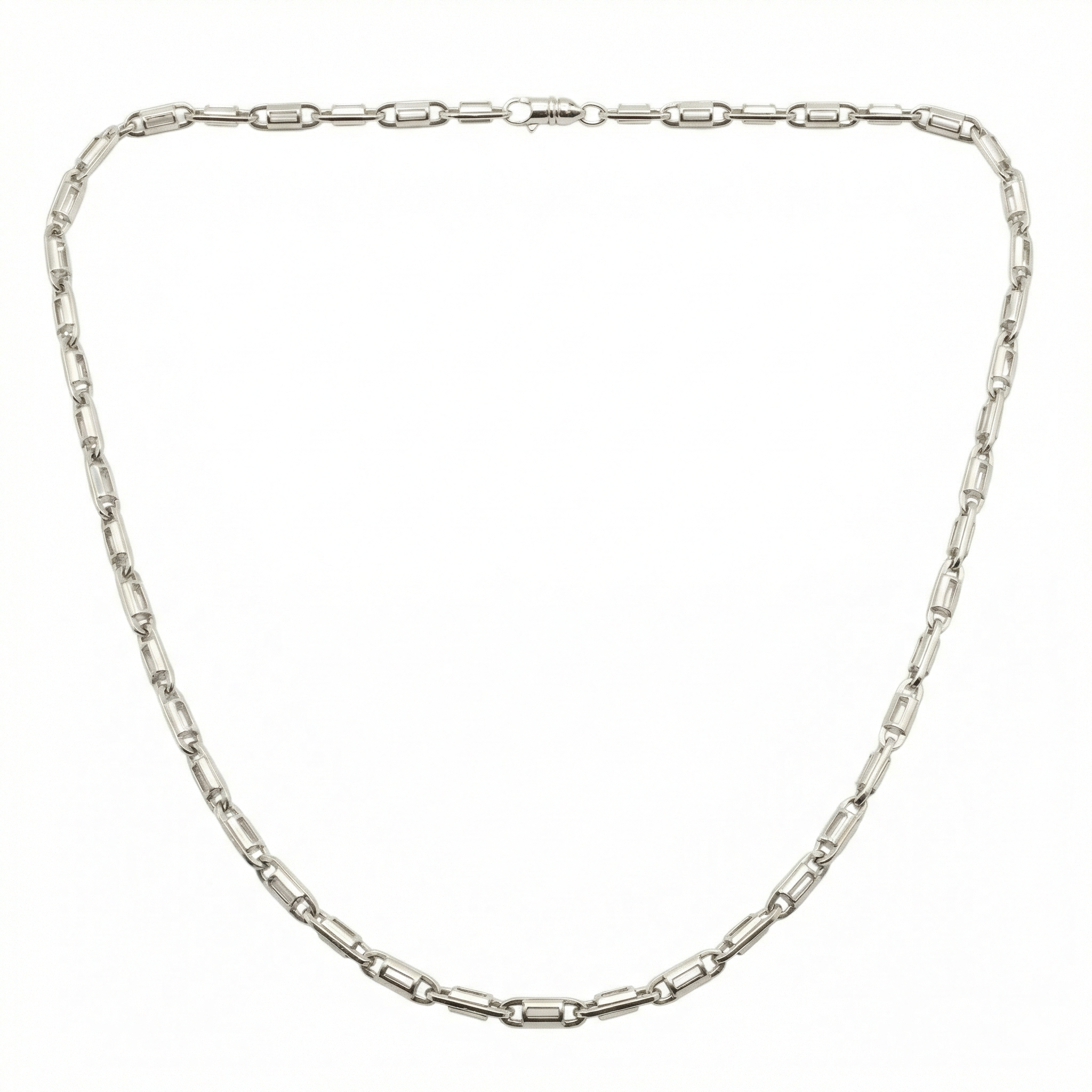 Men 18K White Gold Chain Necklace