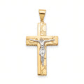 18K Two Tone Gold Crucifix Pendant