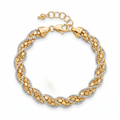 18K Two Tone Gold Twisted Bracelet