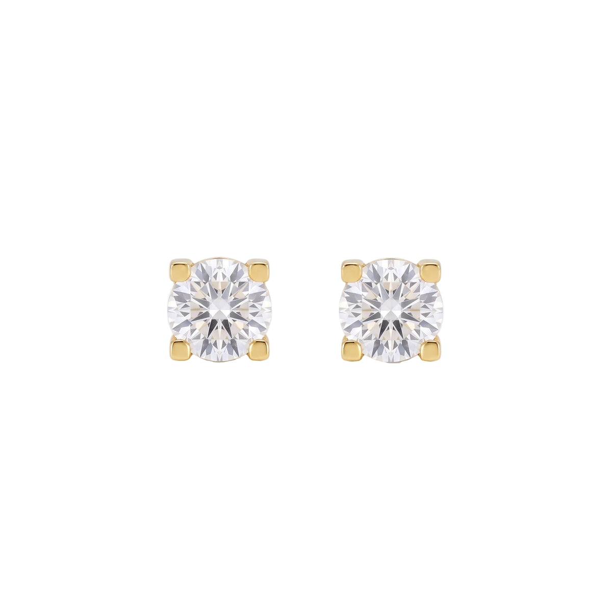18K Yellow Gold Cubic Zirconia Stud Earring