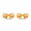 18K Yellow Gold Bow Stud Earring