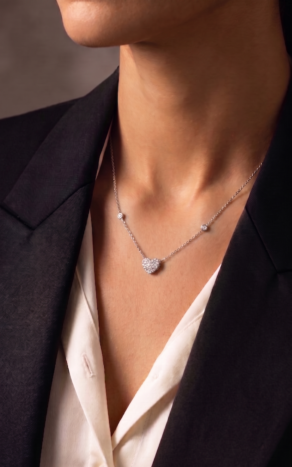 Diamond White Gold Heart Necklace