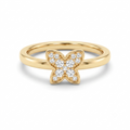 Diamond Yellow Gold Butterfly  Ring