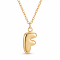 18K Yellow Gold Letter F Chain Necklace