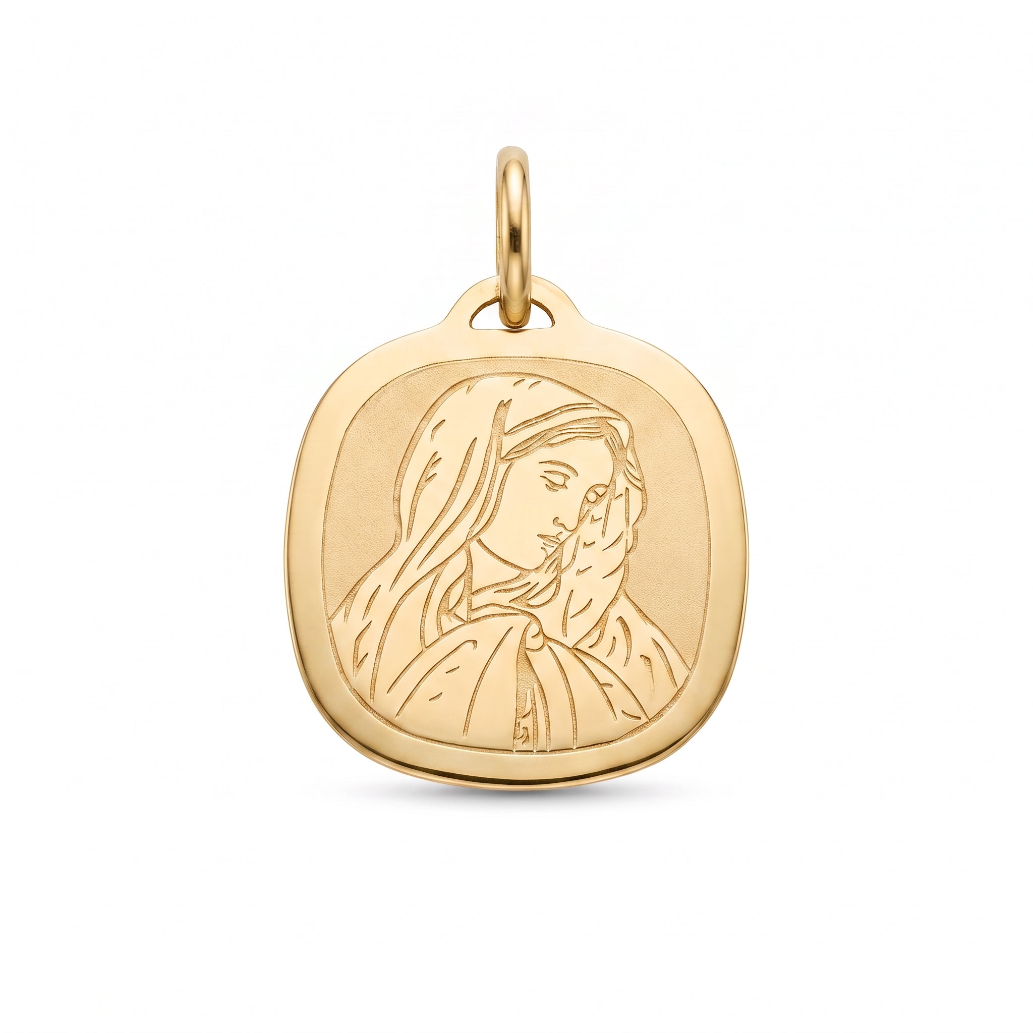 18K Gold Pendant St. Mary Icon