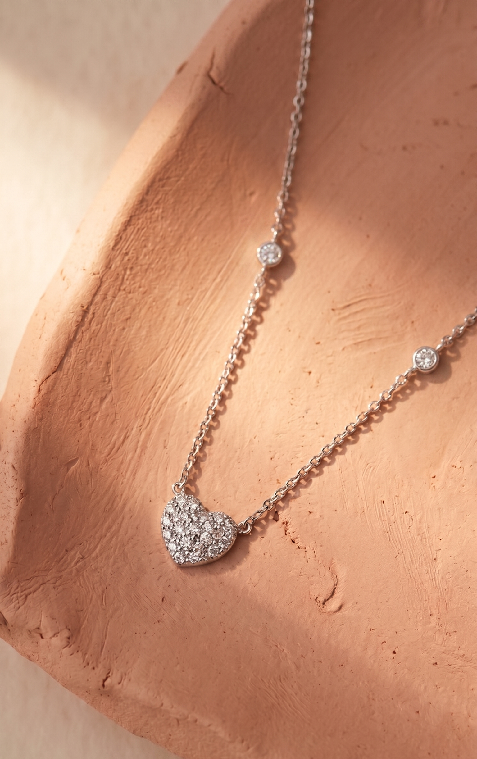 Diamond White Gold Heart Necklace