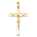 18K Yellow Gold Crucifix Cross Pendant