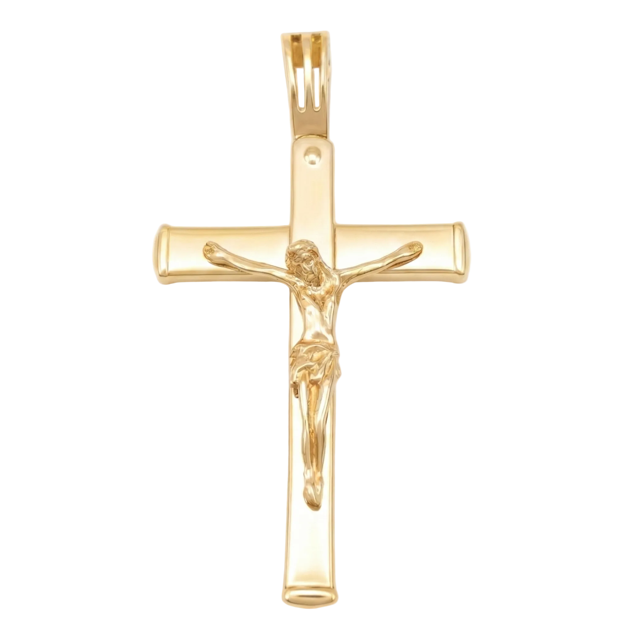 18K Yellow Gold Crucifix Cross Pendant