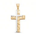 18K Two Tone Gold Cross Pendant