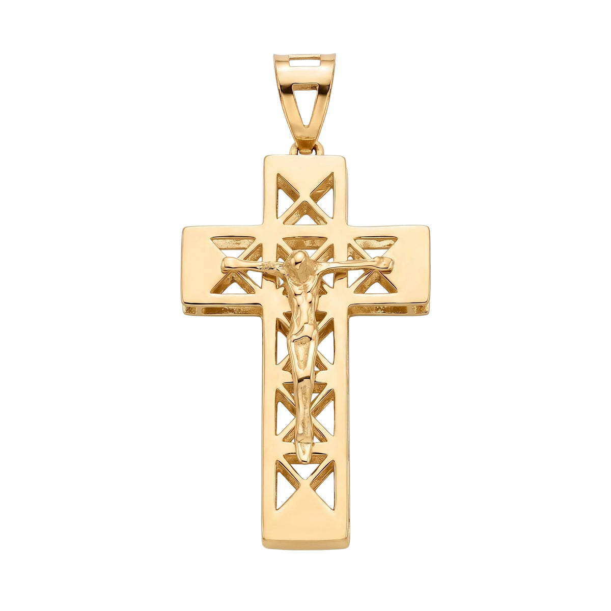 18K Yellow Gold Crucifix Pendant