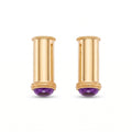 18K Yellow Gold Amethyst Stud Earring