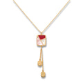 18K Yellow Gold Mother of Pearl Chain Necklace