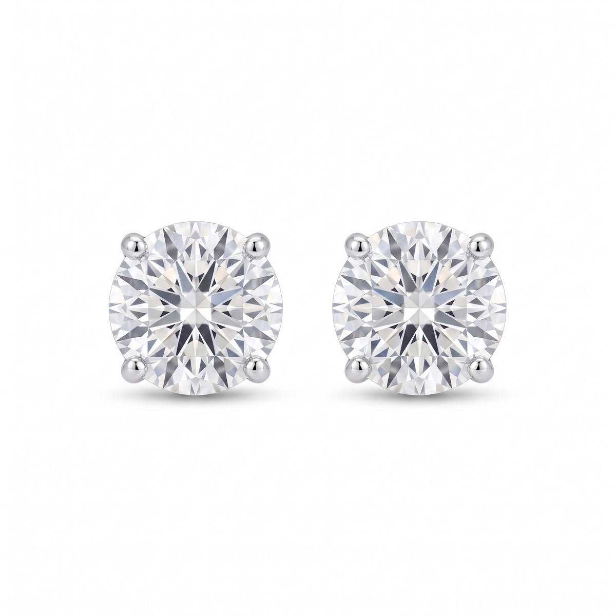 Lab Diamond White Gold 2 ctw Stud Earrings