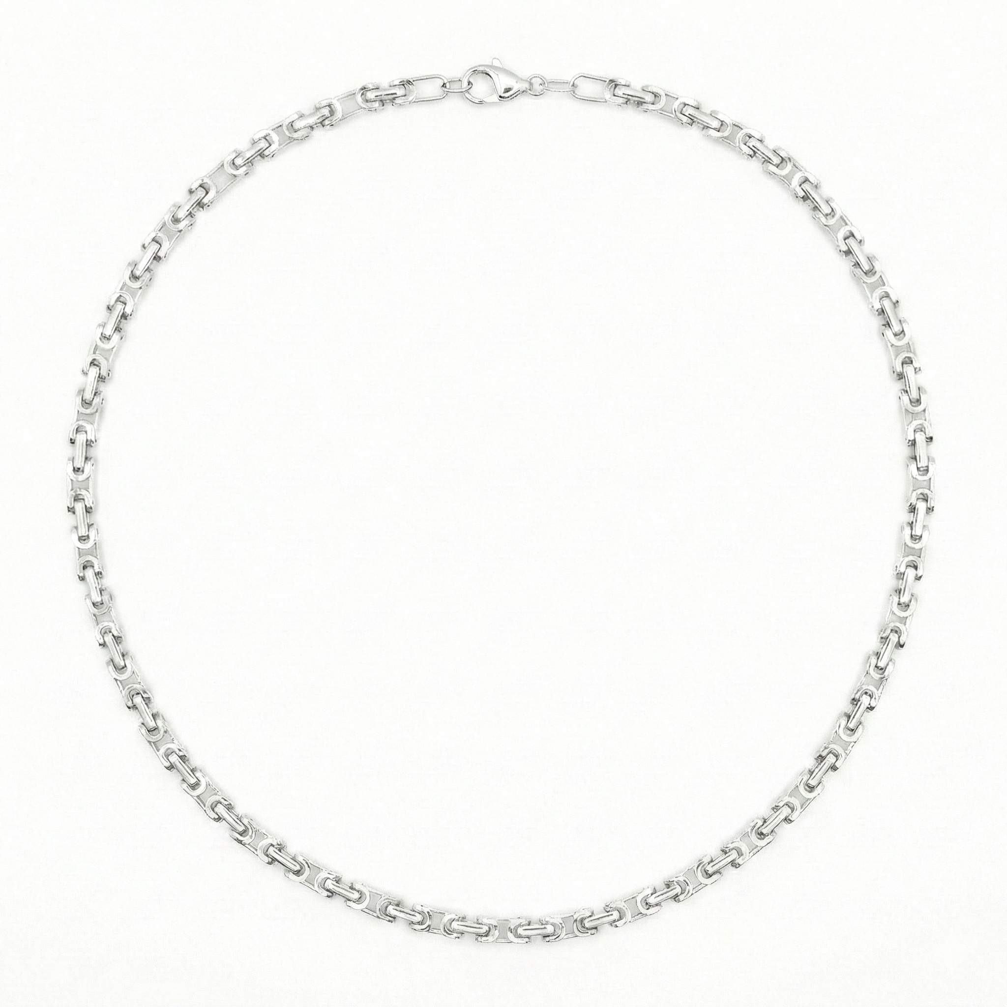 Men 18K White Gold Chain Necklace