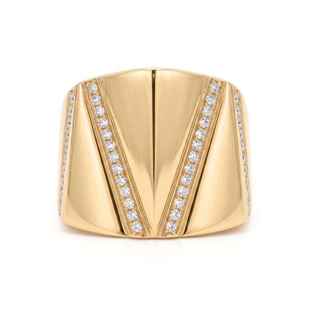 18K Yellow Gold Cubic Zirconia Ring