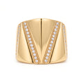 18K Yellow Gold Cubic Zirconia Ring