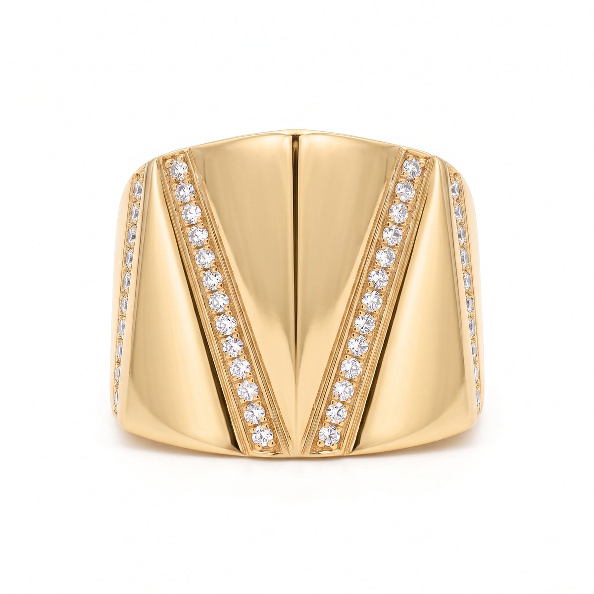 18K Yellow Gold Cubic Zirconia Ring