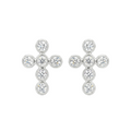 Diamond White Gold Cross Stud Earrings
