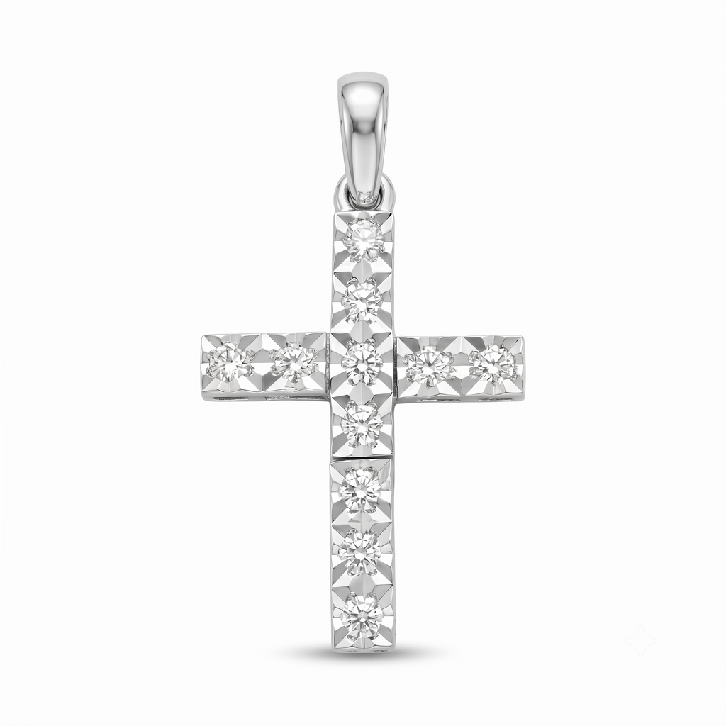 Diamond White Gold Cross Pendant