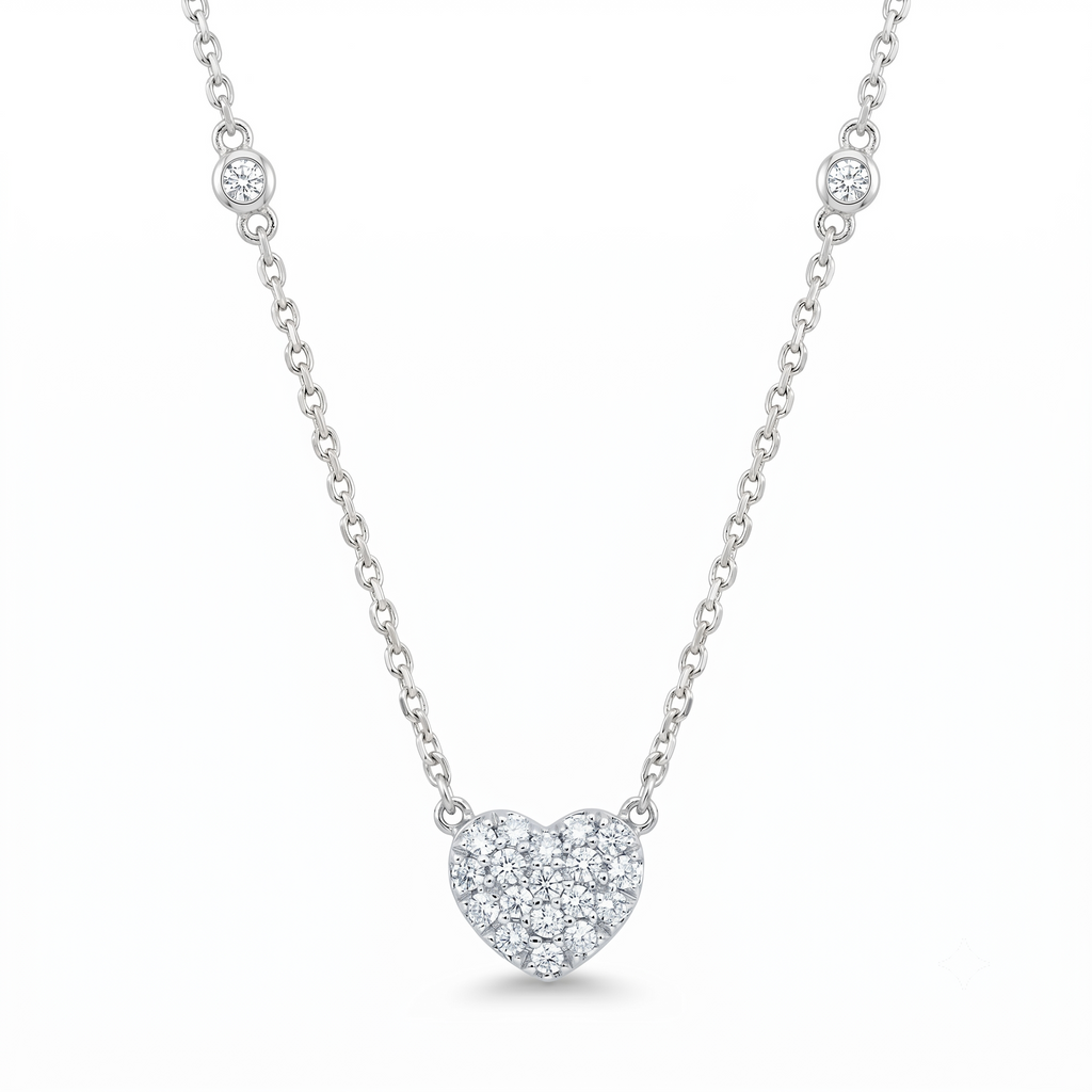 Diamond White Gold Heart Necklace