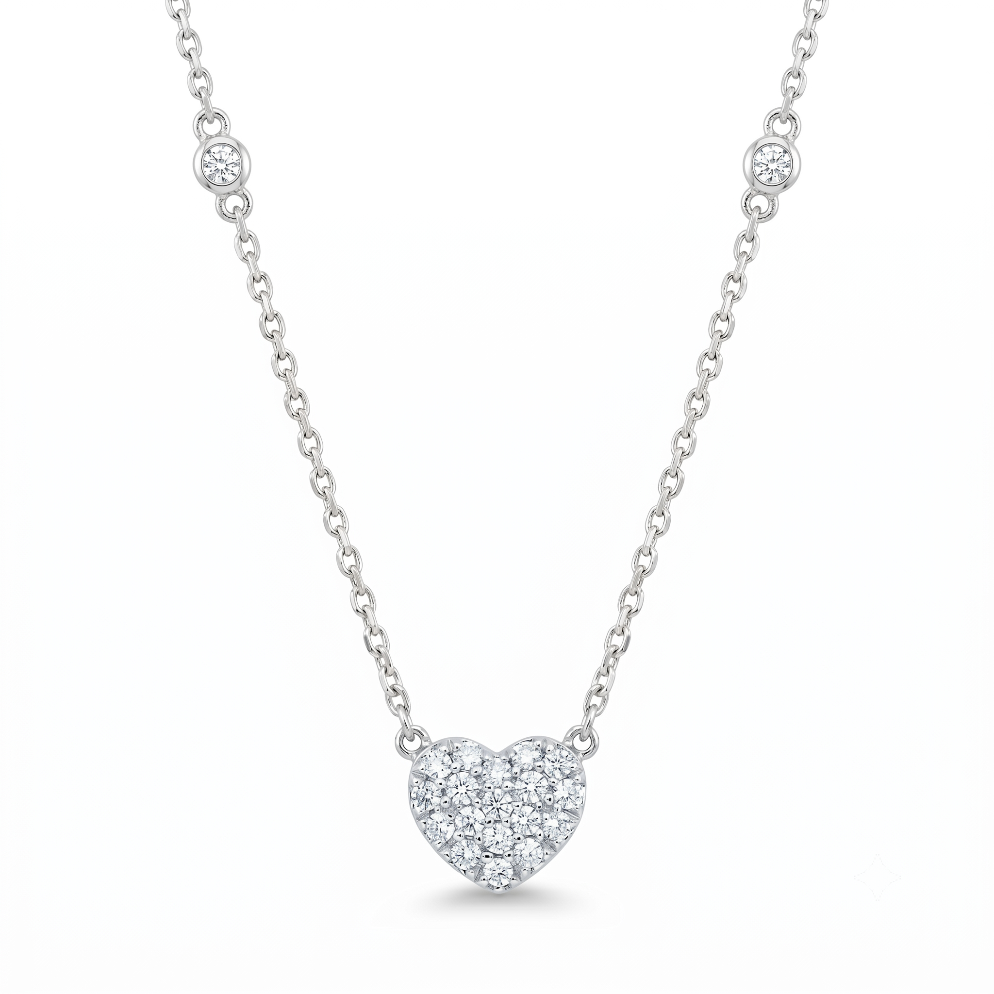 Diamond White Gold Heart Necklace