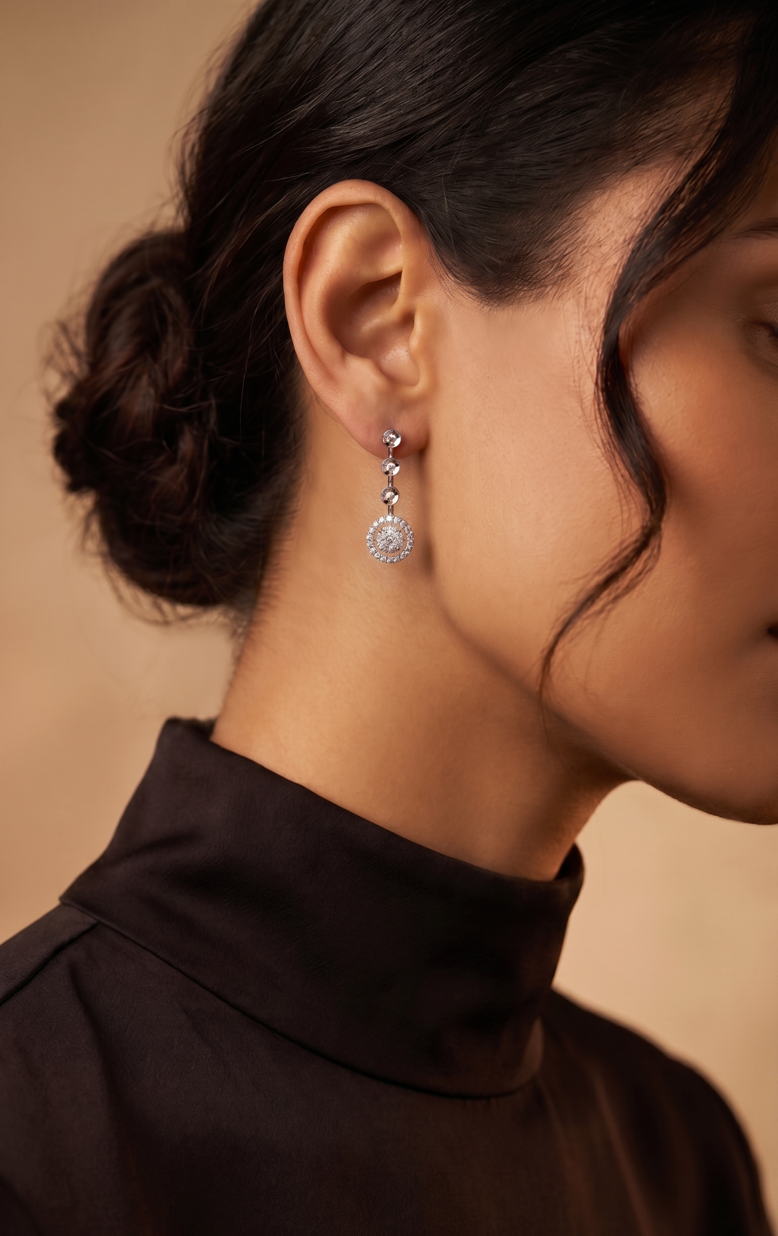 Diamond White Gold Drop Earrings