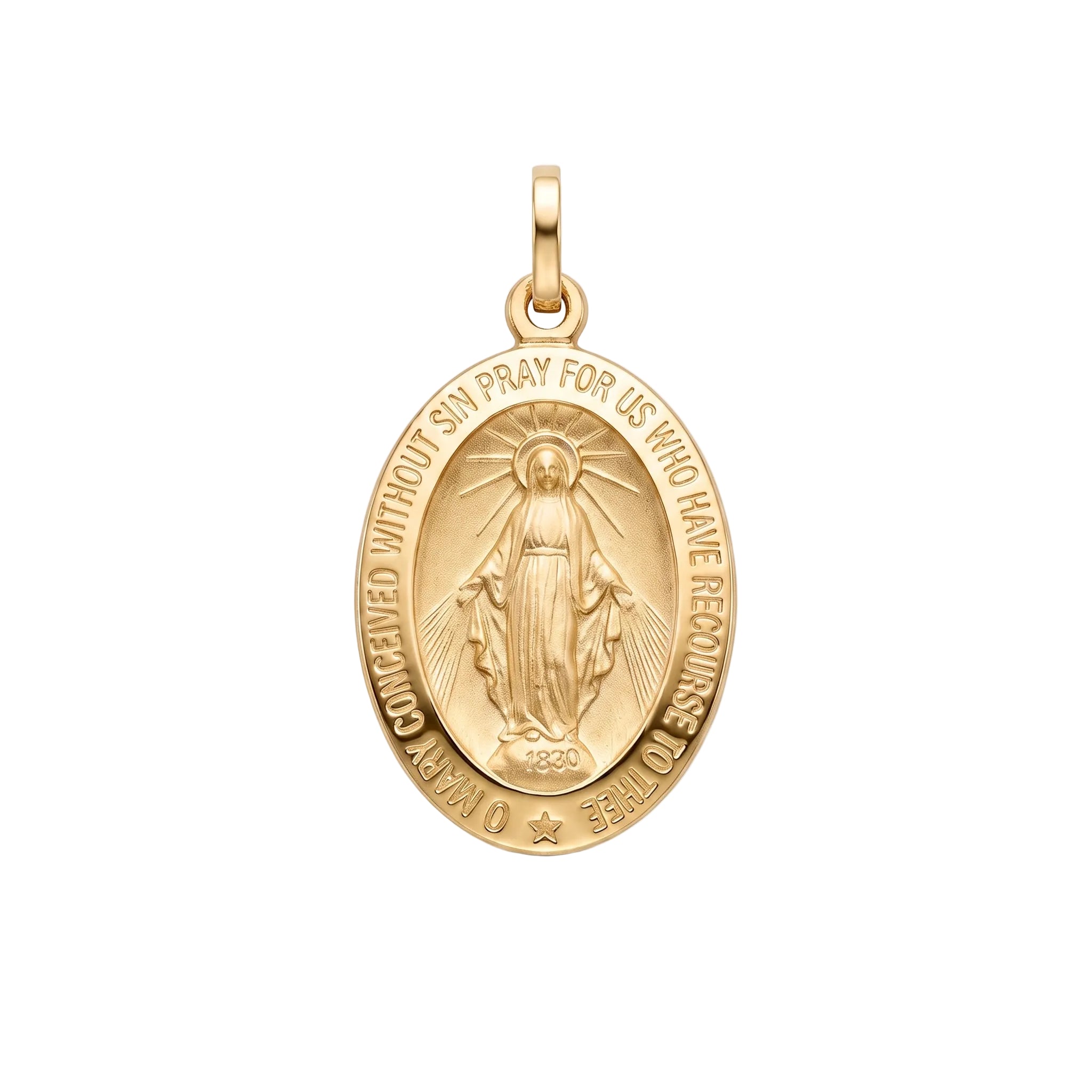 18K Yellow Gold St. Mary Icon Pendant