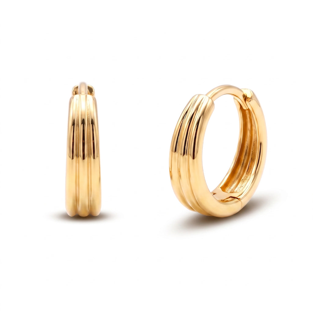 18K Yellow Gold Circle Hoop Earring