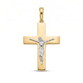 18K Two Tone Gold Crucifix Pendant
