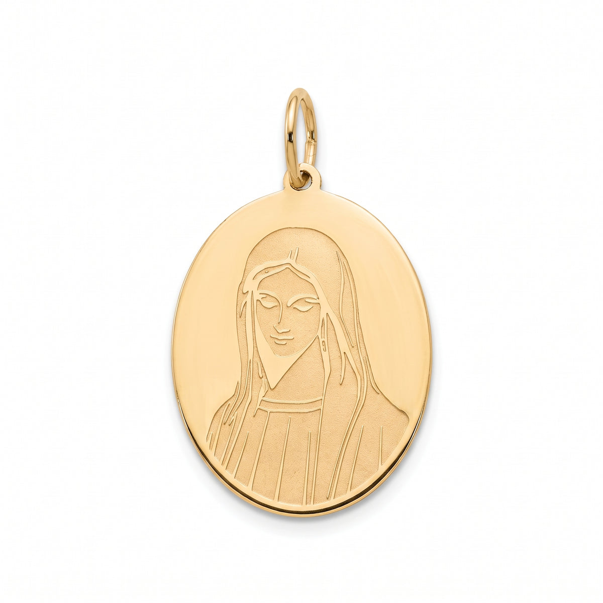 18K Yellow Gold St. Mary Icon Pendant
