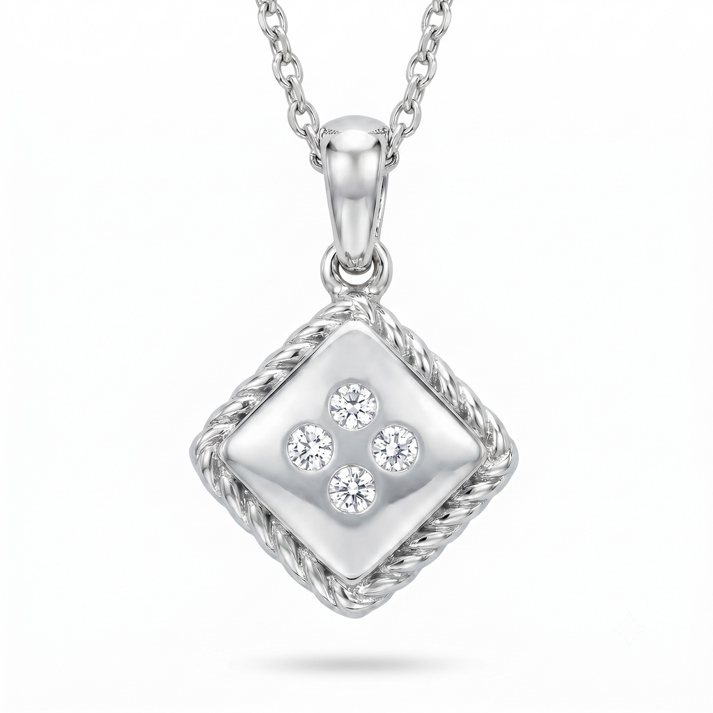 Diamond White Gold Reversible Necklace