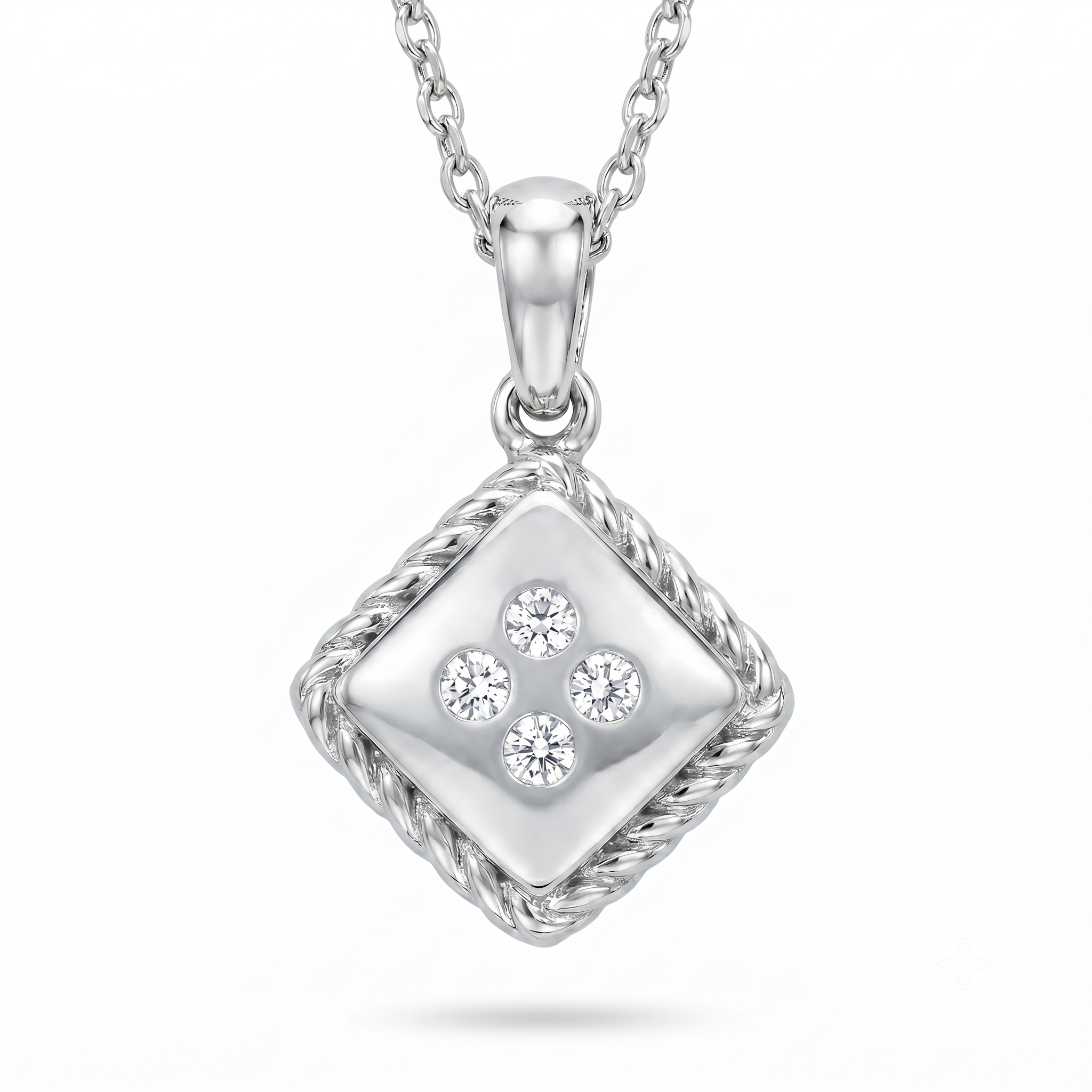 Diamond White Gold Reversible Necklace