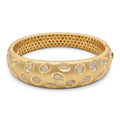 18K Yellow Gold Cubic Zirconia Bangle Bracelet