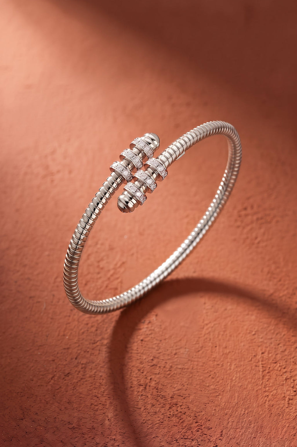 Diamond White Gold Cuff Bracelet